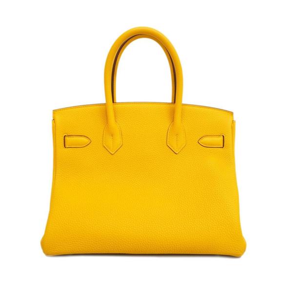 HERMES Handbag Birkin 30 C Engraved Togo Jaune Ambre Silver Hardware Ladies - Picture 6 of 6